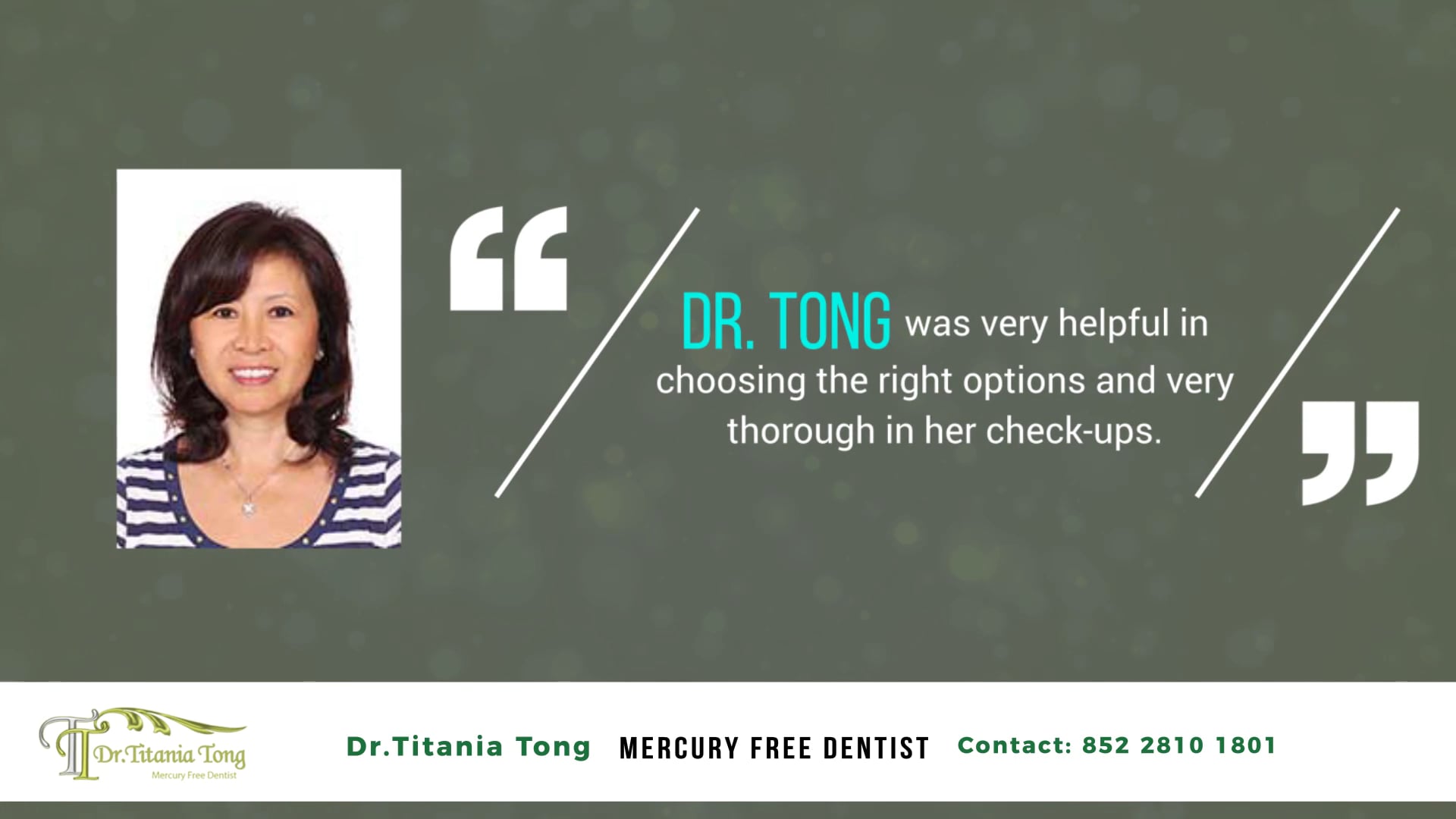 Dr.Titania Tong - Video Testimonial Creation - GMT